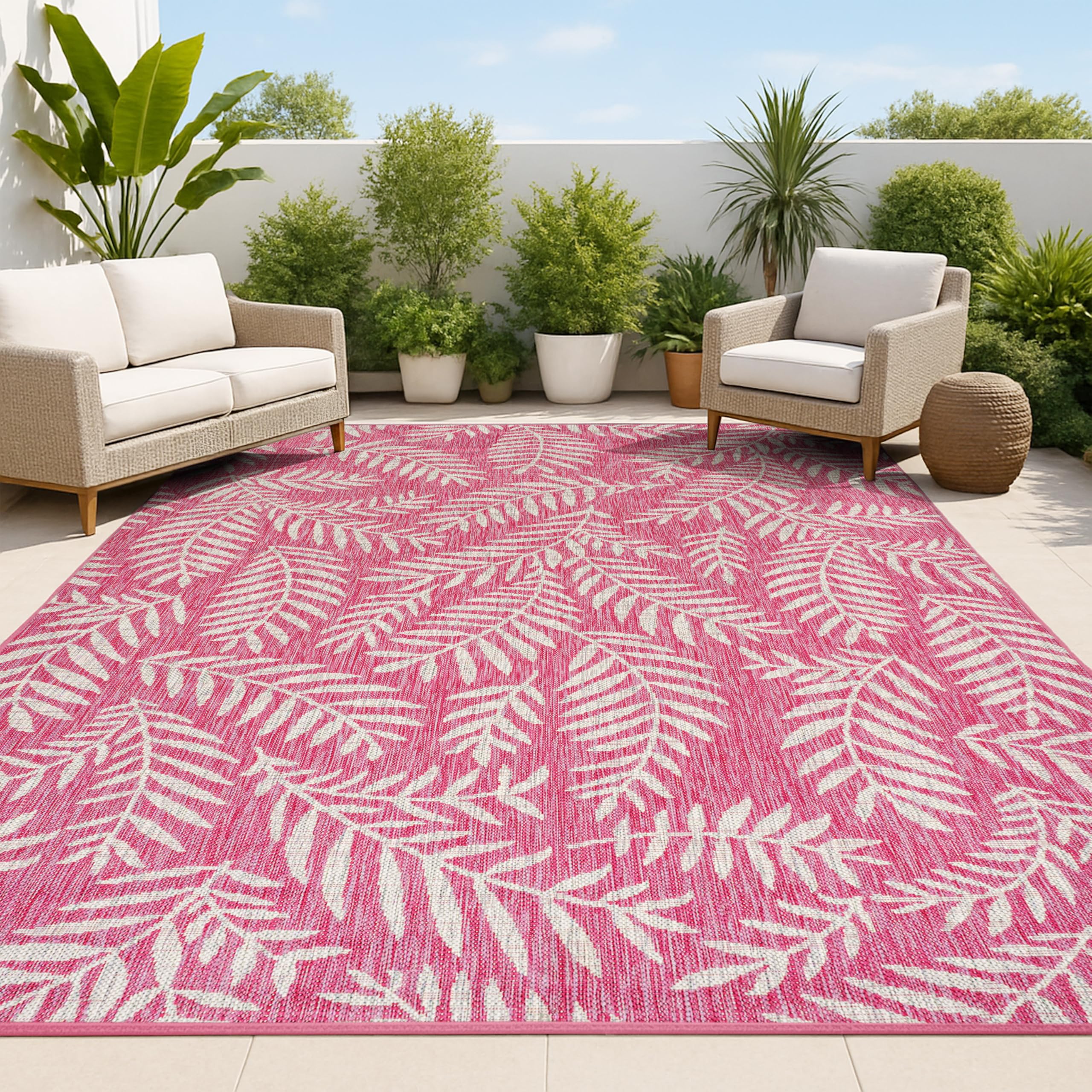 Amazon.com: JONATHAN Y Palm Frond Indoor Outdoor Area Rug 3X5